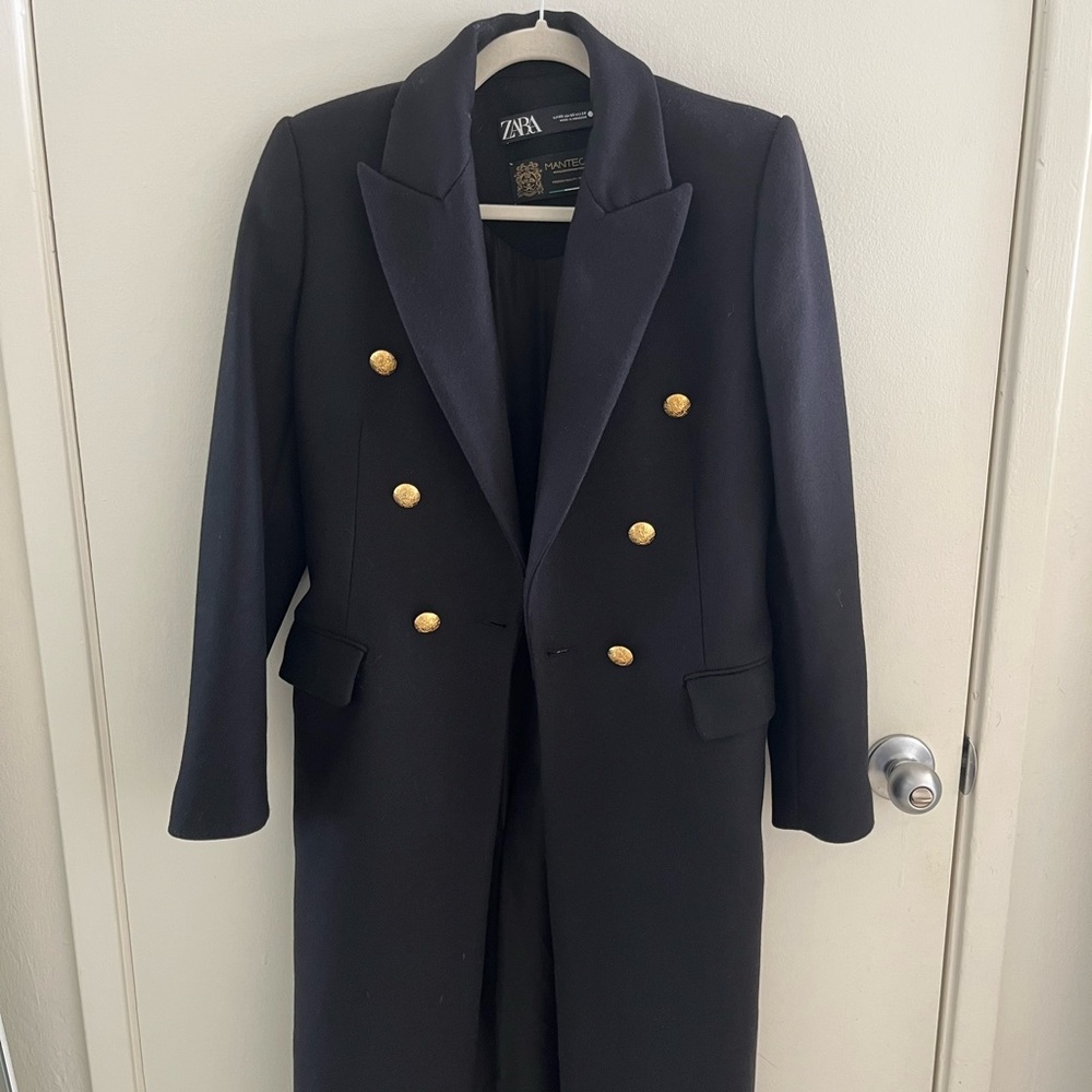 Zara wool coat black XS